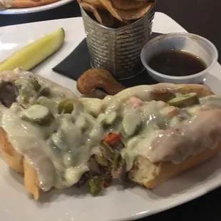 Italian beef sandwich with mild peppers...! Try it