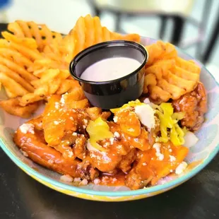 Buttery Buffalo wings. $14.00.