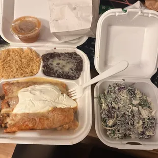Enchiladas Rojas to go