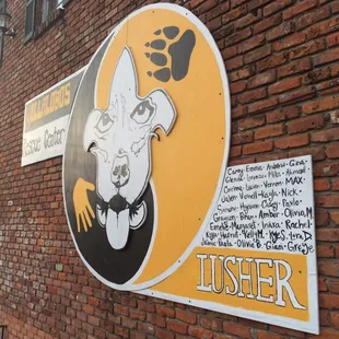 Sign on the front wall of the VRC building. Apparently done by a bunch of lusher students.