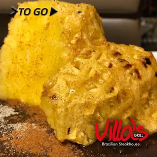 a close up of a piece of food