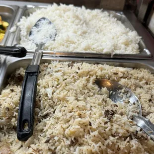 White rice and beef rice