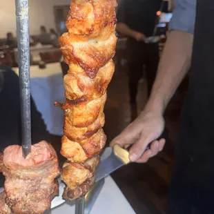 skewered meat on a skewer