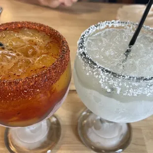 Spicy mango margarita and a regular margarita