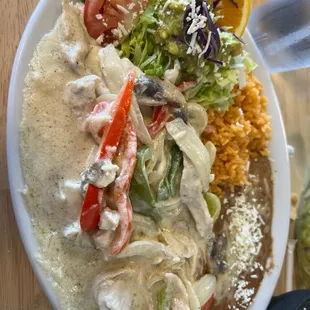Pollo en crema