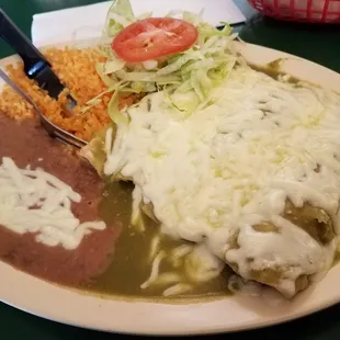 Steak enchiladas verdes