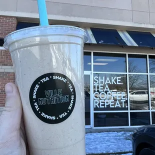 Snickerdoodle protein shake to boost my errand running!