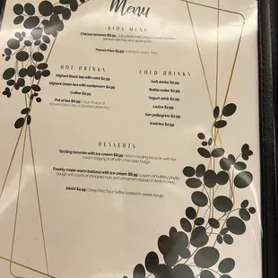 Menu desserts