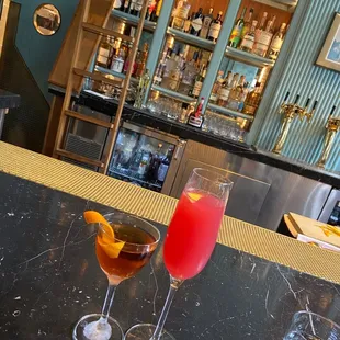 Pre afternoon tea drinks at the bar inside