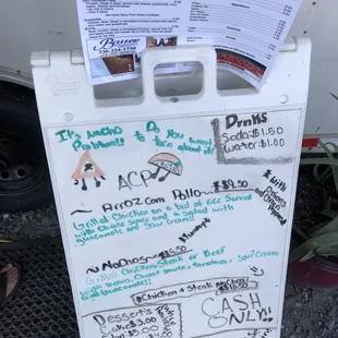 a sign with a bunch of notes on it