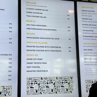 Menu (as of Sep 25, 2022)