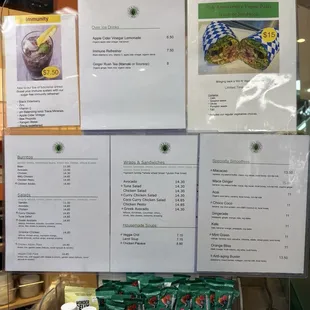 Updated Menu