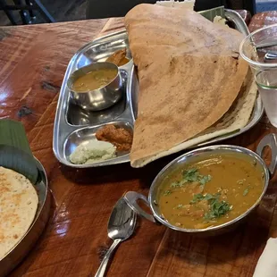 Chicken curry dosa