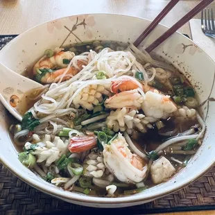 Thai Spicy Seafood Noodle Soup