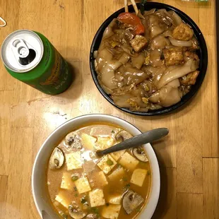 Tom Kha with Tofu and Drunken Noodles with Tofu!