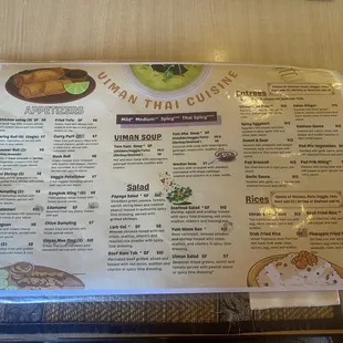 The menu