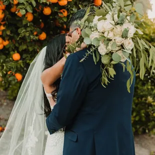 There's a hidden spot in the venue that's perfect for pictures during cocktail hour