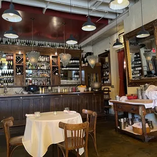 the interior of a wine bar