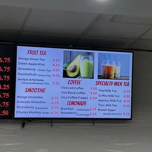 Dessert menu