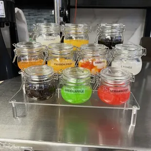 Boba and jelly options