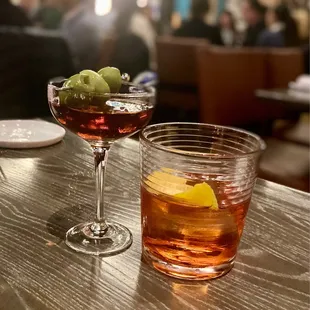 EVOO Martini and Negroni