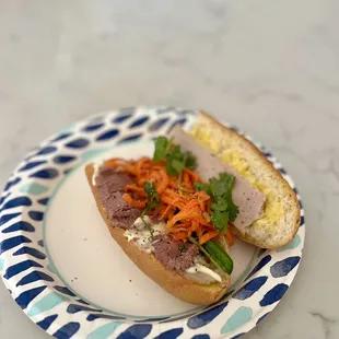 Cha lua banh mi and took it home and added some patè. Yum!