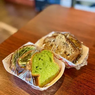 Honeycomb bread and banana bread. Yum!