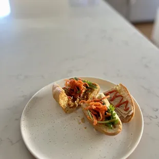 Brought the sandwiches home to try little cuts of each :)