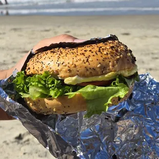 Breakfast bagel sandwich