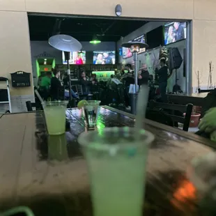 Patio view inside to the bar