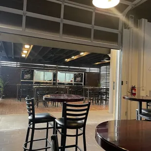 Outside patio area with food truck