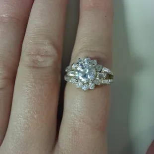My grandmother&apos;s vintage ring after cleaning and repairs! It looks great! Wonderful work by Vincent Anthony!!!