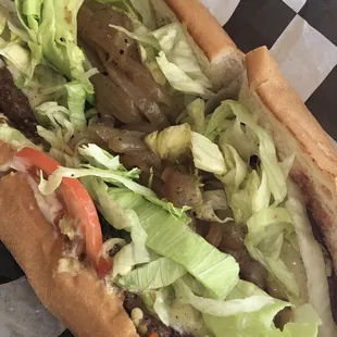 Cheeseburger sub with everything