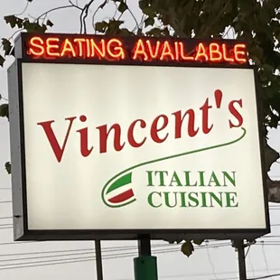 a restaurant sign