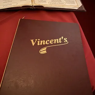 a menu on a table