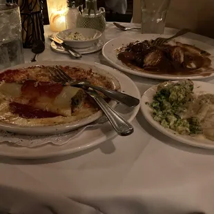 Cannaloni &amp; stuffed chicken breast