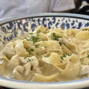 Fettuccine cheese wheel pasta