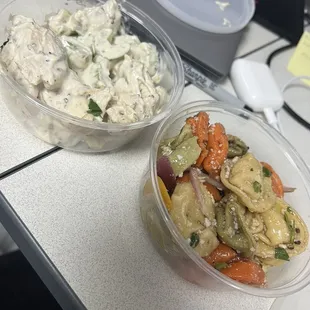 two bowls of food