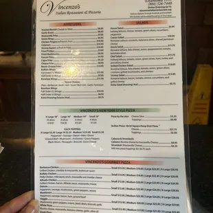 Front menu