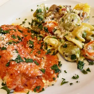 Crepe and tortellini appetizer