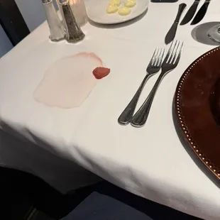 Dirty table when we were seated.