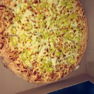 White sauce with banana peppers