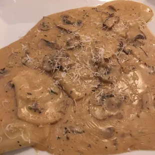 Homemade mushroom ravioli