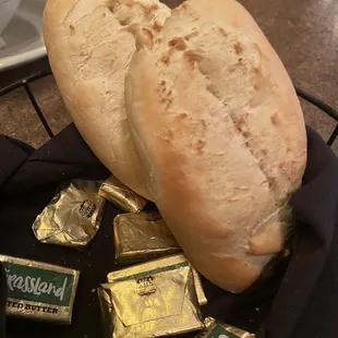 a loaf of bread and some gold bars