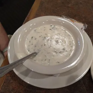 Delicious chicken Florentine soup.