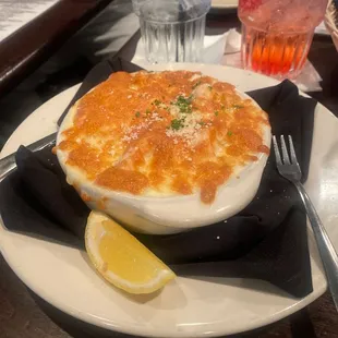 Shrimp cargot to start.