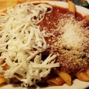 pasta dish, pasta, food