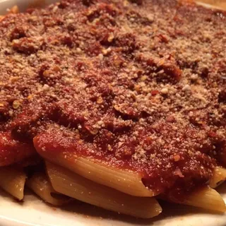 Spaghetti Or Mostaccioli With Meat Sauce