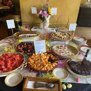 Dessert buffet for Easter Brunch  Tiramisu Panna Cotta