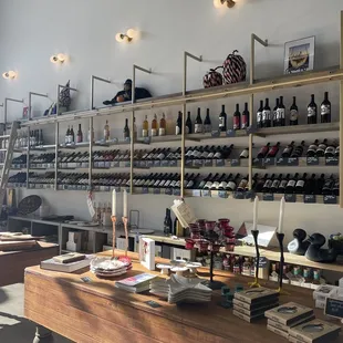 a wine shop with shelves full of bottles of wine